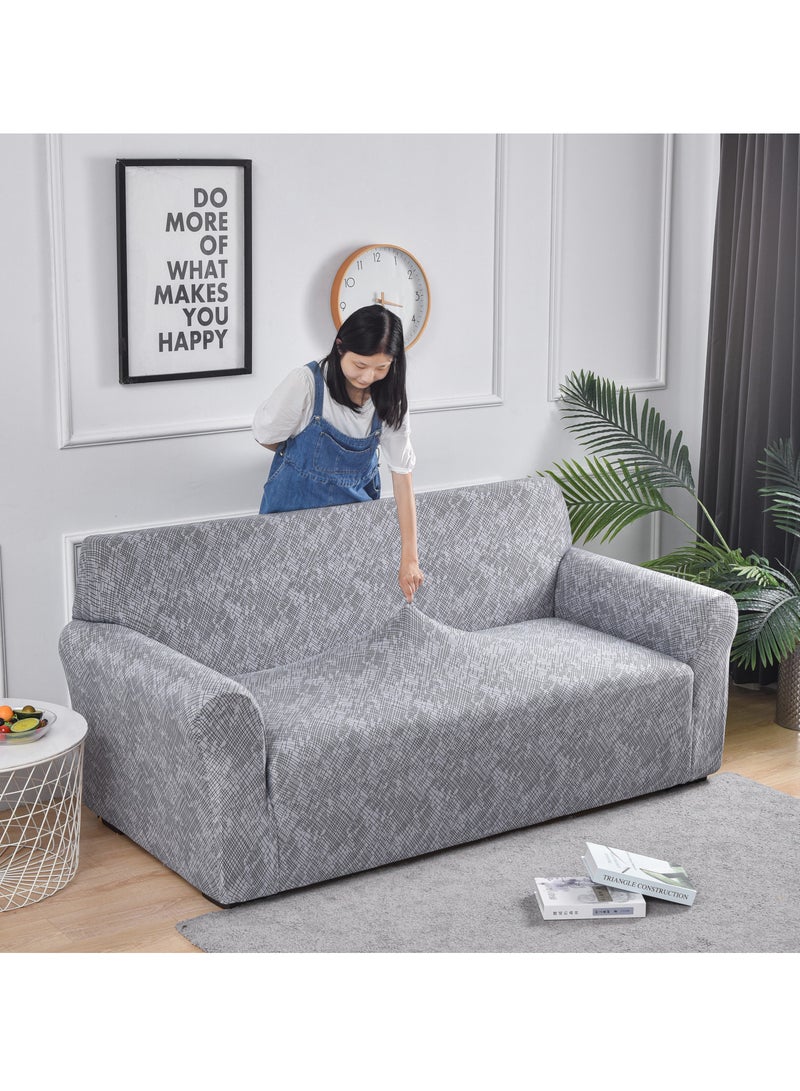 DUNISO Sofa cover, elastic printed sofa protective cover, anti slip furniture cover, anti fouling and wear resistant, suitable for all seasons, suitable for three seater sofas, 190 to 235cm  - Image 4