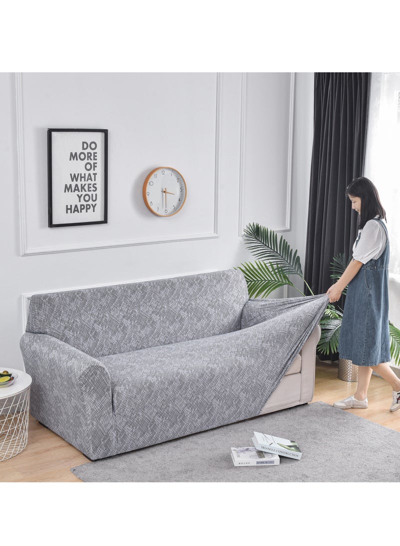 DUNISO Sofa cover, elastic printed sofa protective cover, anti slip furniture cover, anti fouling and wear resistant, suitable for all seasons, suitable for three seater sofas, 190 to 235cm  - Image 5