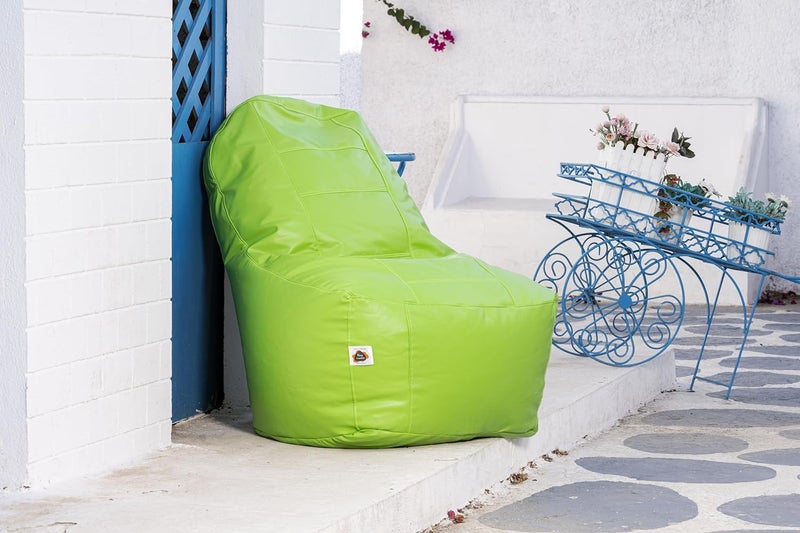 KING COMFORT BEAN BAGS King Comfort Faux Leather Luxury Chair Sofa Bean Bag Cover with 1 Year Warranty Lounge Chair Cover for Home Office Bedroom Hall XL Green  - Image 1