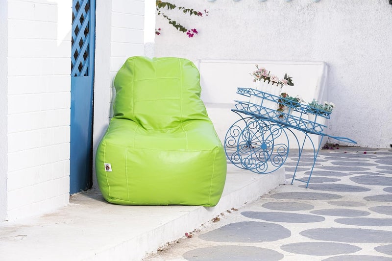 KING COMFORT BEAN BAGS King Comfort Faux Leather Luxury Chair Sofa Bean Bag Cover with 1 Year Warranty Lounge Chair Cover for Home Office Bedroom Hall XL Green  - Image 2