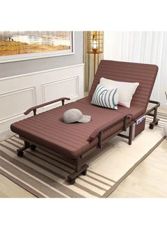 CityRiya-Long Folding Bed Portable Bed Foldable Bed for Camping Rollaway Guest Bed with Mattress for Adults Adjustable Reclining Chairs Fold Up Bed with Memory Foam Mattress  - Image 3