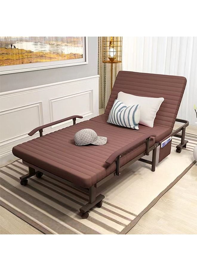 CityRiya-Long - Folding Bed Portable Bed Foldable Bed for Camping Rollaway Guest Bed with Mattress for Adults Adjustable Reclining Chairs Fold Up Bed with Memory Foam Mattress - Image 1
