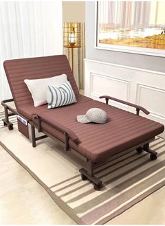 CityRiya-Long Folding Bed Portable Bed Foldable Bed for Camping Rollaway Guest Bed with Mattress for Adults Adjustable Reclining Chairs Fold Up Bed with Memory Foam Mattress  - Image 2