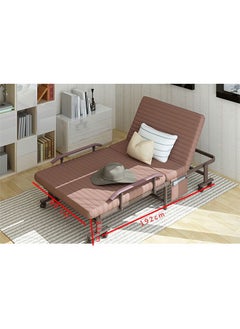 CityRiya-Long Folding Bed Portable Bed Foldable Bed for Camping Rollaway Guest Bed with Mattress for Adults Adjustable Reclining Chairs Fold Up Bed with Memory Foam Mattress  - Image 5