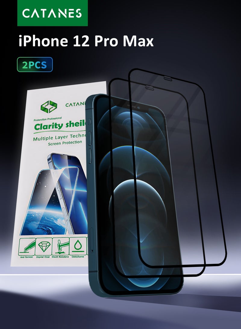 CATANES 2 Pack For iPhone 12 Pro Max 3D Screen Protector Coverage Bubble Resistant Scratch Protection - Image 1