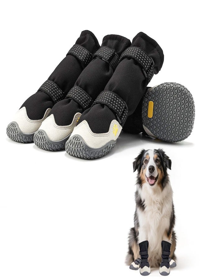 Billionchains Dog Boots for Small to Large Breed, Waterproof Paw Protectors Anti-Slip Dog Winter Shoes with Adjustable Straps, Size 7 - Image 1