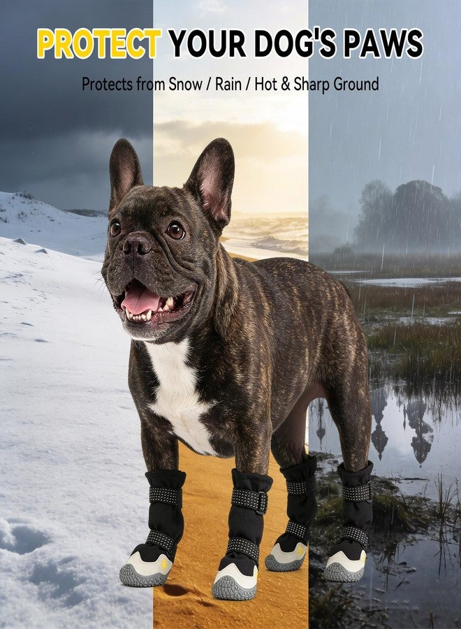 Billionchains Dog Boots for Small to Large Breed, Waterproof Paw Protectors Anti-Slip Dog Winter Shoes with Adjustable Straps, Size 7 - Image 4