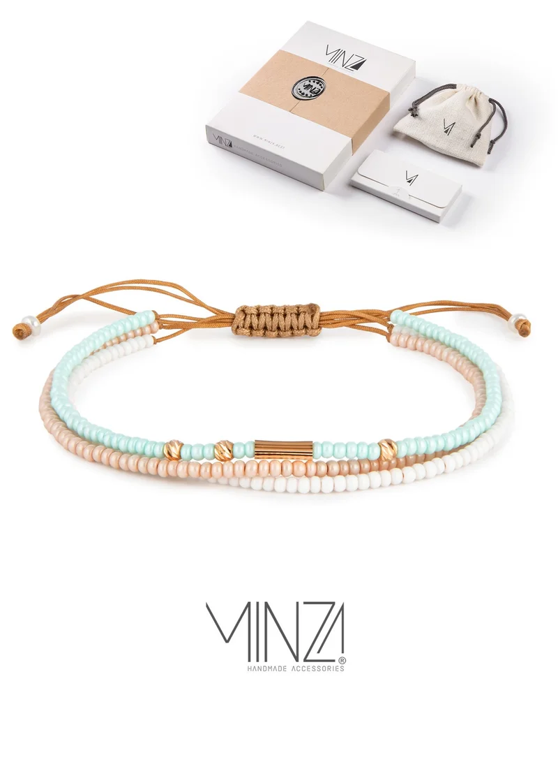 Minza Margot Pure 18K Gold, Czech seed beads Bracelet for Women, Handmade, 0.260 grams of Gold, Jewelry for Casual & Special Occasion.