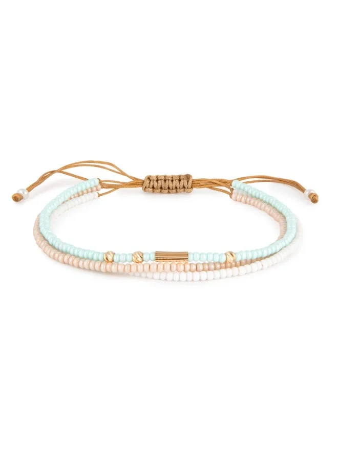 Minza Minza Margot Pure 18K Gold, Czech seed beads Bracelet for Women, Handmade, 0.260 grams of Gold, Jewelry for Casual & Special Occasion.