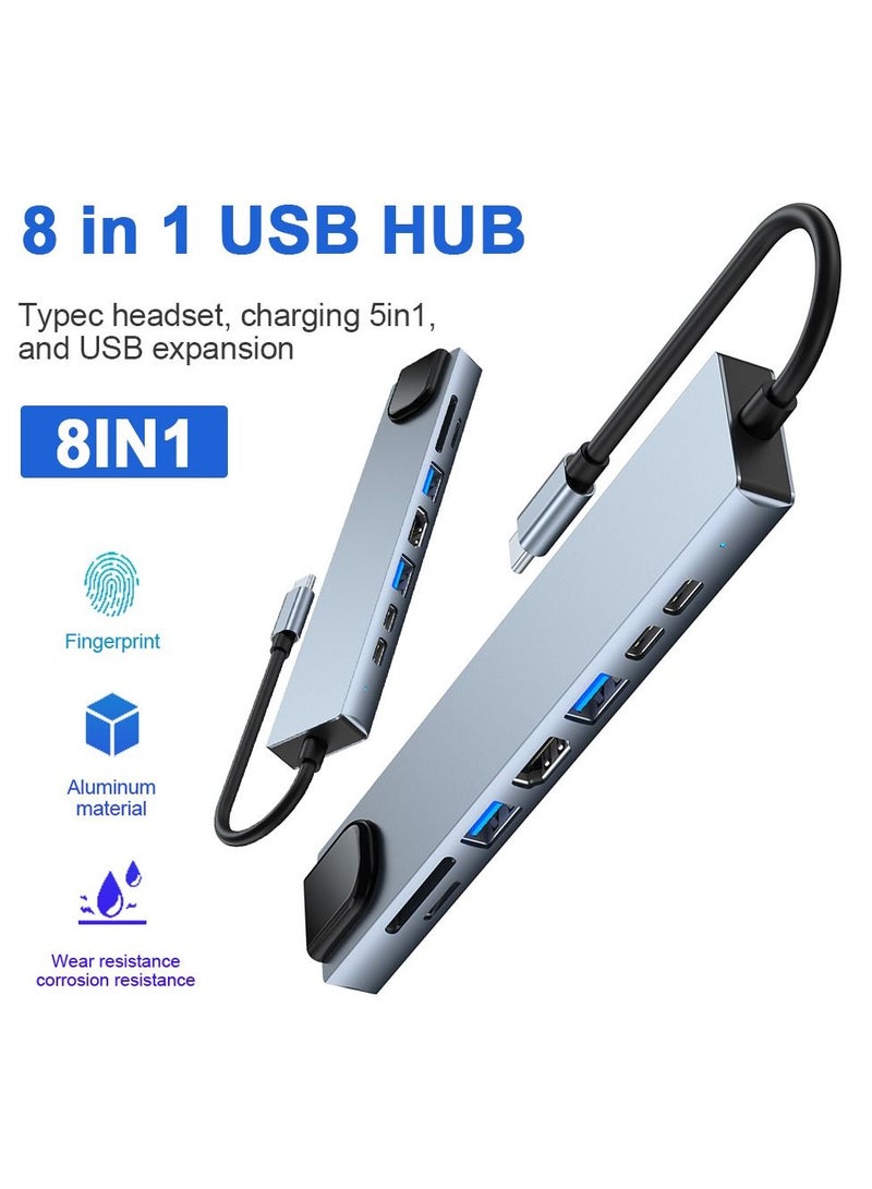 محول USB-C متعدد المنافذ يحتوي على 8 منافذ يدعم تقنية 4K - Image 4