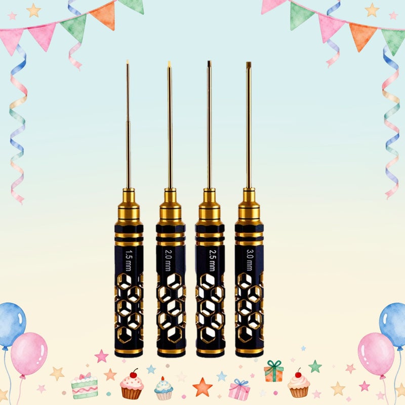 4 Pcs Hex Screwdrivers 1.5 to 3mm for Racing Drones Helicopters Cars Boats RC Parts - Image 1