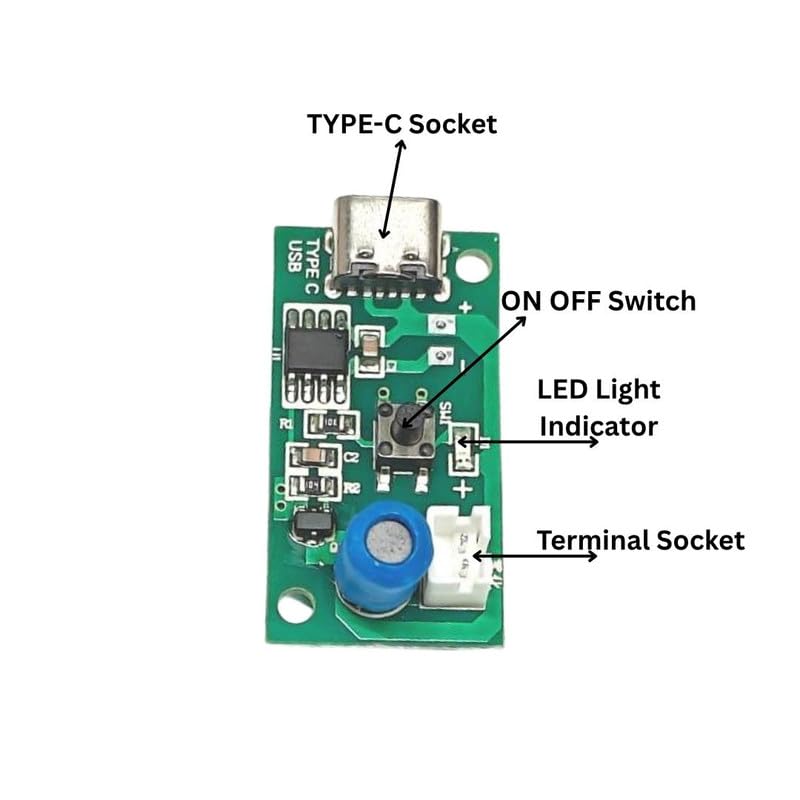 ESPtronics 5v DC Ultrasonic Humidifier Moisture Atomizing Chip Mist Maker Micro USB Circuit Board for Home, Office Atomizer DIY Electronic Kit - Image 3