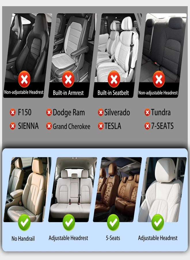 NS YOLO Leather Car Seat Covers,Universal Fit for Most Cars,SUVs and Sedans,Waterproof Luxury Leatherette Cushions, 5 Seats Protectors (Black, Full Set-5 Seats(Front and Rear)) - Image 2