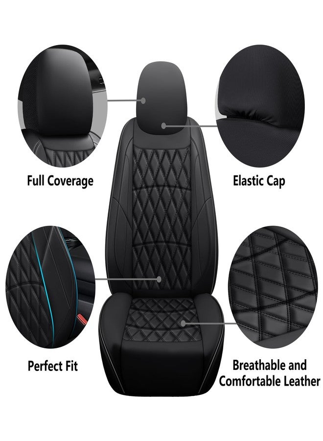 NS YOLO Leather Car Seat Covers,Universal Fit for Most Cars,SUVs and Sedans,Waterproof Luxury Leatherette Cushions, 5 Seats Protectors (Black, Full Set-5 Seats(Front and Rear)) - Image 3