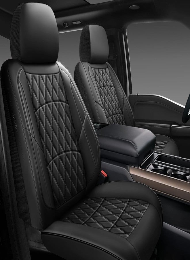 NS YOLO Leather Car Seat Covers,Universal Fit for Most Cars,SUVs and Sedans,Waterproof Luxury Leatherette Cushions, 5 Seats Protectors (Black, Full Set-5 Seats(Front and Rear)) - Image 1