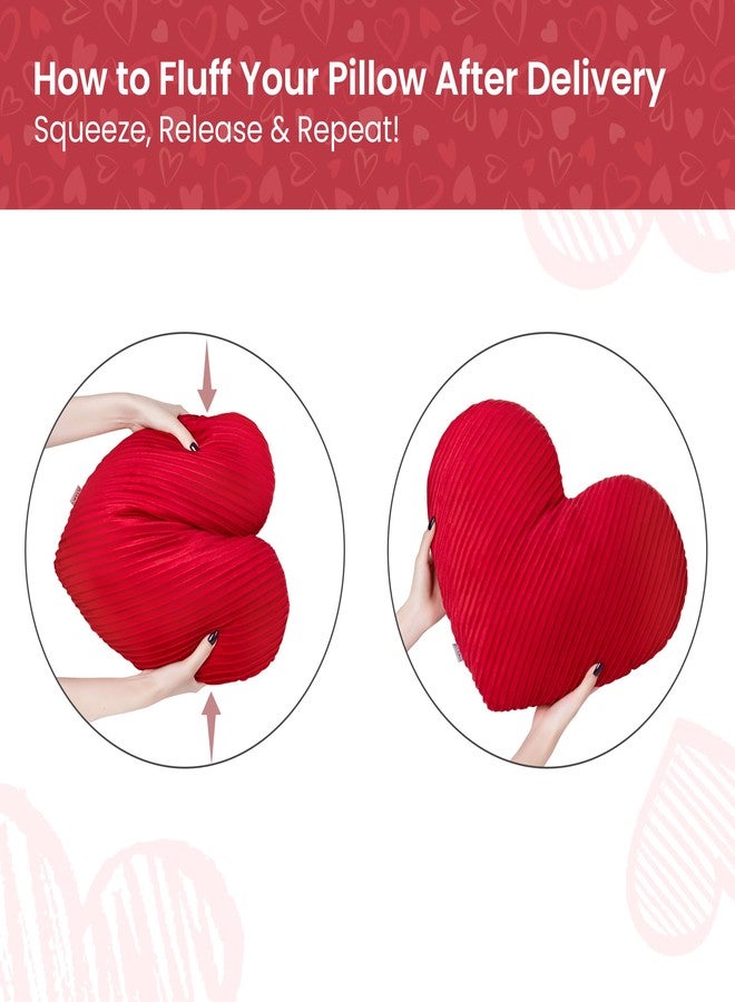 AELS وسادة على شكل قلب من AELS، مقاس 20 بوصة، وسادة مخملية مطوية على شكل قلب، وسادة زينة لعيد الحب، وحفلات الزفاف، وغرفة المعيشة، وغرفة النوم، وديكور غرفة الأطفال، لون أحمر - Image 5