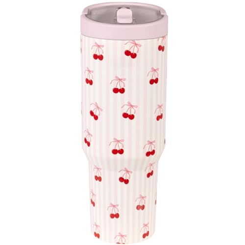 HydroJug Sport - Stainless Steel Tumbler with Straw, Vacuum Insulated, 32oz Leakproof Water Bottle, Ergonomic Design, Reusable, Dishwasher Safe, Rubber Base, Durable for Gym or Outdoors, Sweet Cherry - Image 2