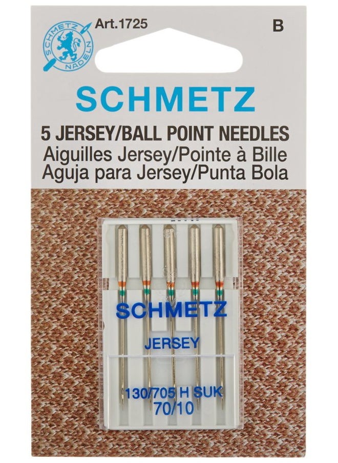 Schmetz Ball Point Jersey Machine Needles-Size 10/70 5/Pkg  - Image 1