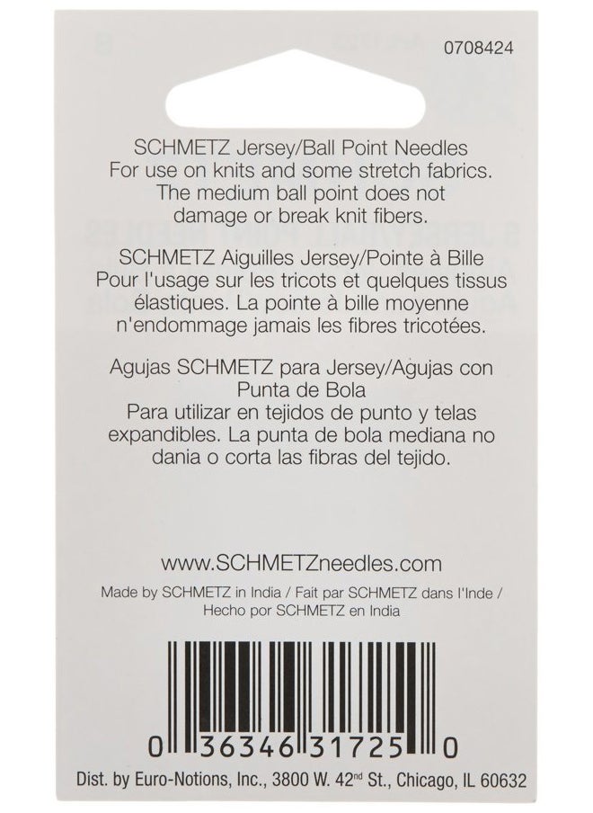 Schmetz Ball Point Jersey Machine Needles-Size 10/70 5/Pkg  - Image 2