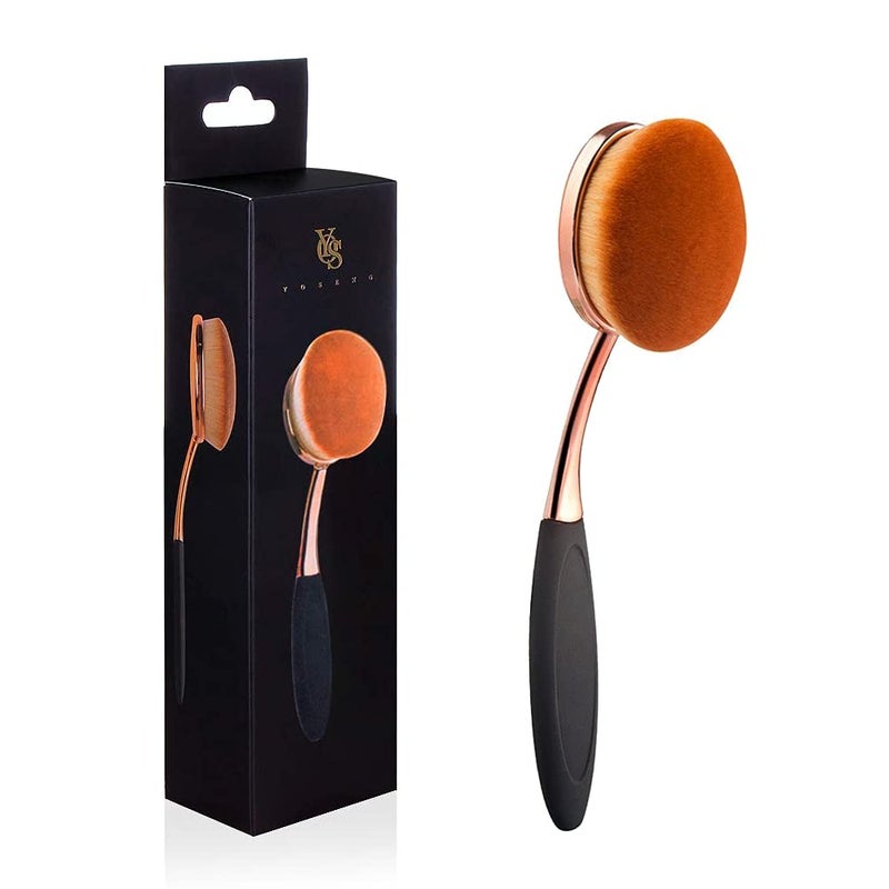 Yoseng Oval Foundation Brush Second Largest Toothbrush Makeup Brushes Fast Flawless Application Liquid Cream Powder Foundation SunscreenMedium