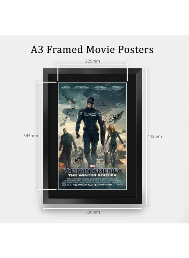HWC Trading HWC Trading Captain America 2 The Winter Soldier Chris Evans and Cast 16 x 12 inch Framed Gifts Printed Poster Signed Autograph Picture for Movie Memorabilia Fans - 16" x 12" Framed  - Image 2