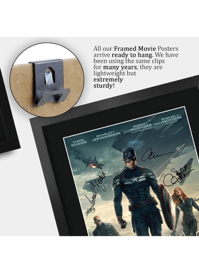 HWC Trading HWC Trading Captain America 2 The Winter Soldier Chris Evans and Cast 16 x 12 inch Framed Gifts Printed Poster Signed Autograph Picture for Movie Memorabilia Fans - 16" x 12" Framed  - Image 5
