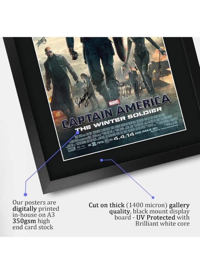 HWC Trading HWC Trading Captain America 2 The Winter Soldier Chris Evans and Cast 16 x 12 inch Framed Gifts Printed Poster Signed Autograph Picture for Movie Memorabilia Fans - 16" x 12" Framed  - Image 4