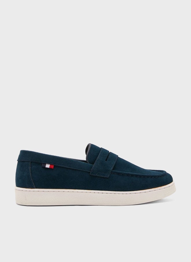 Robert Wood Suede Penny Slip-On Loafers - Image 1