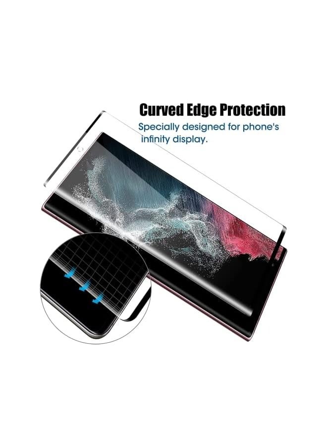 PROMASS Screen Protector for Galaxy S22 Ultra [2+2 Pack] S22 Ultra Tempered Glass Screen Protector with Lens Protector for Galaxy S22 Ultra, Clear. - Image 3