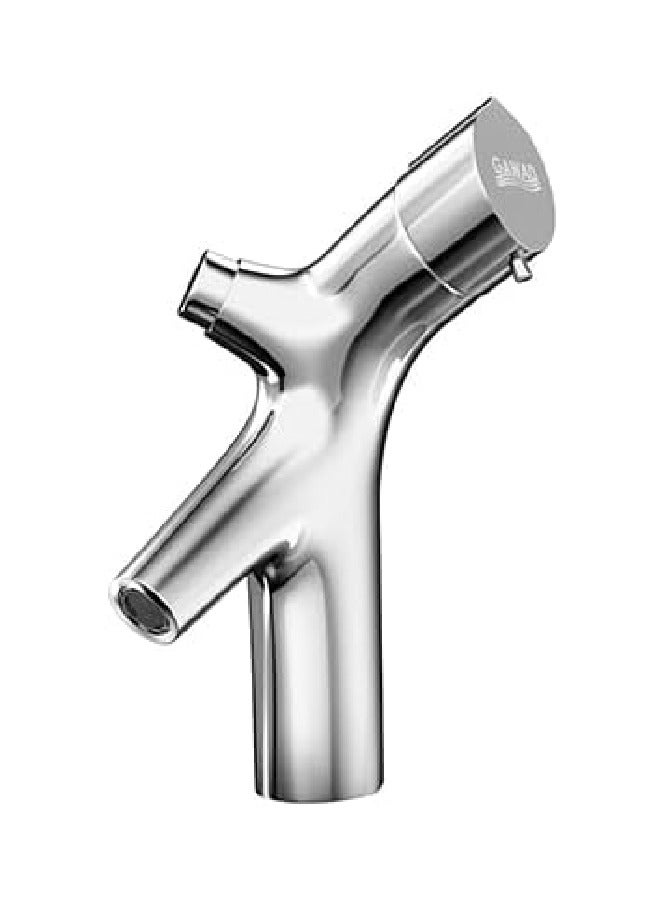Gawad Gawad Ako short basin mixer with chrome floor speed button ECO-0113  - Image 1