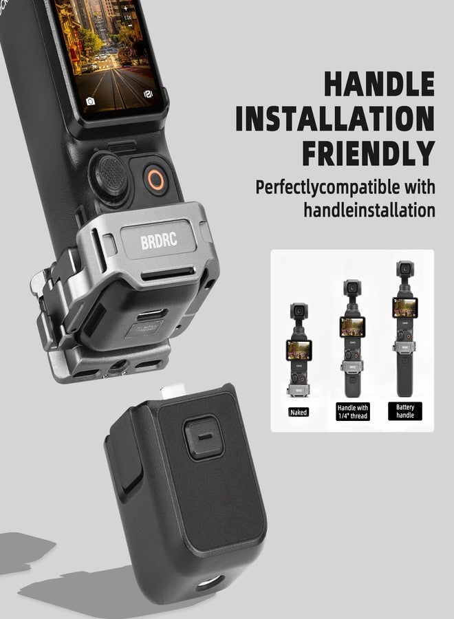 BRDRC محول توسيع قفص BRDRC Pocket 3، وأقواس تثبيت معدنية من سبائك الألومنيوم مع فتحات براغي 1/4 بوصة لمحول GoPro، وحامل بارد، وخاصية التحرير السريع لكاميرا Osmo Action Creator - Image 5