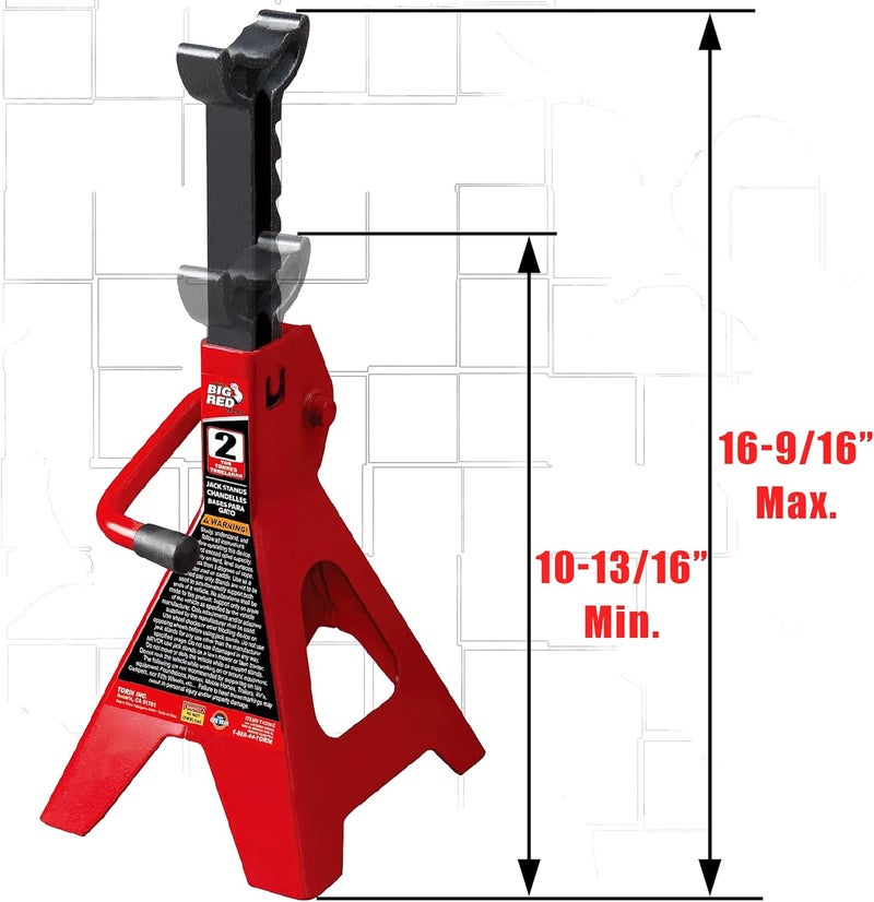 BIG RED Shock rubber edge Torin Steel Jack Stands: 2 Ton (4,000 lb) Capacity, 1 Pair Modern color selections - Image 2