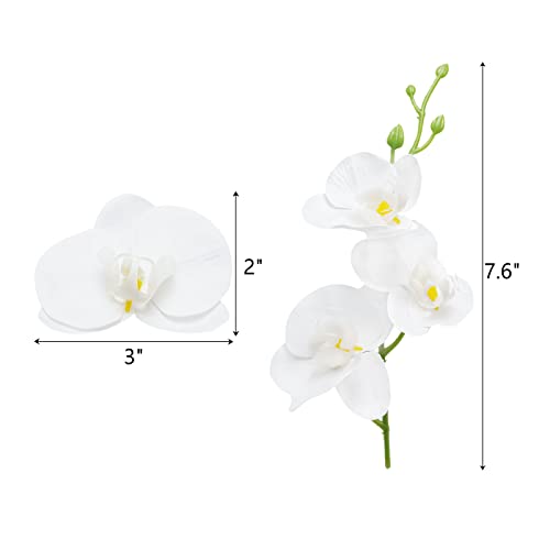 LARDUX 12 Pieces Artificial Flowers for Floating Candles Wedding Centerpiece Mini Orchid Flower Filler Vase Fillers for Wedding Dinning Table Party Home Bar Restaurant Decoration-Cream - Image 2