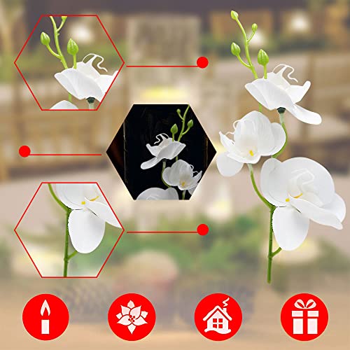 LARDUX 12 Pieces Artificial Flowers for Floating Candles Wedding Centerpiece Mini Orchid Flower Filler Vase Fillers for Wedding Dinning Table Party Home Bar Restaurant Decoration-Cream - Image 5