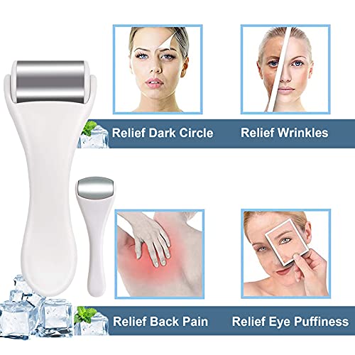 Rosarden Ice Roller for Body & Face, 2in1 Facial & Eye Massager Roller - Tighten Pores, Migraine & Pain Relief, Eye Puffiness Relief - Image 3
