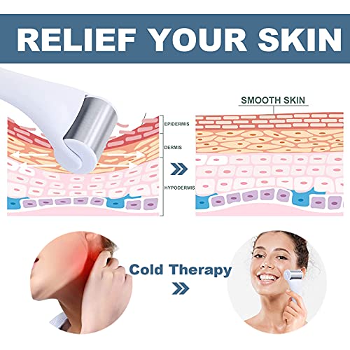 Rosarden Ice Roller for Body & Face, 2in1 Facial & Eye Massager Roller - Tighten Pores, Migraine & Pain Relief, Eye Puffiness Relief - Image 4