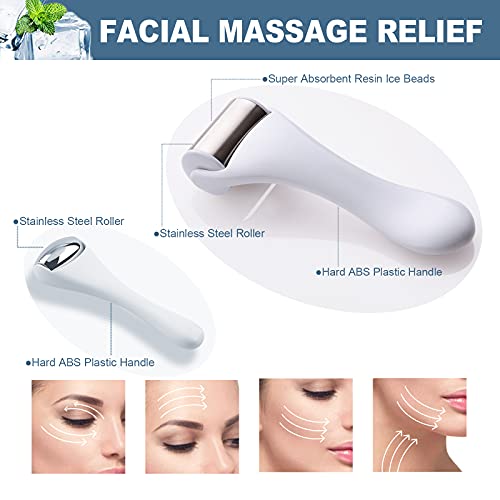 Rosarden Ice Roller for Body & Face, 2in1 Facial & Eye Massager Roller - Tighten Pores, Migraine & Pain Relief, Eye Puffiness Relief - Image 5