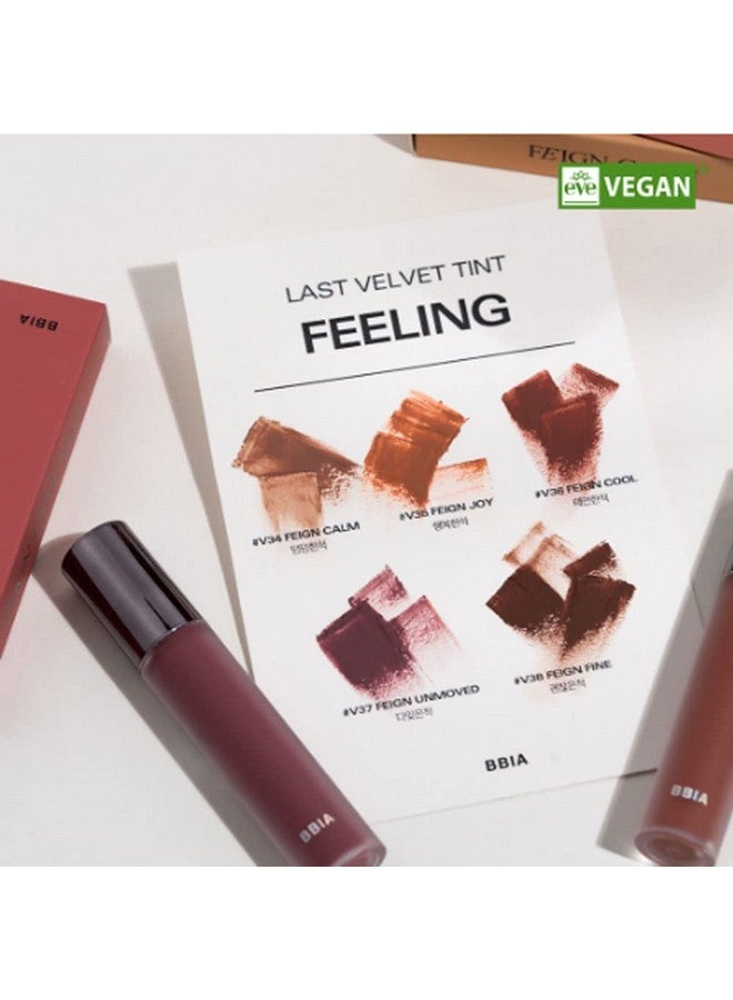 Bbia Last Velvet Lip Tint Feign Series 0.18 Ounce Soft & Creamy Matte Finish, Long Lasting Lip Stain, Highpigmentation Korean Lip Makeup, Lightweight Blur Tint With Vegan Formula (37 Feign Unmoved)