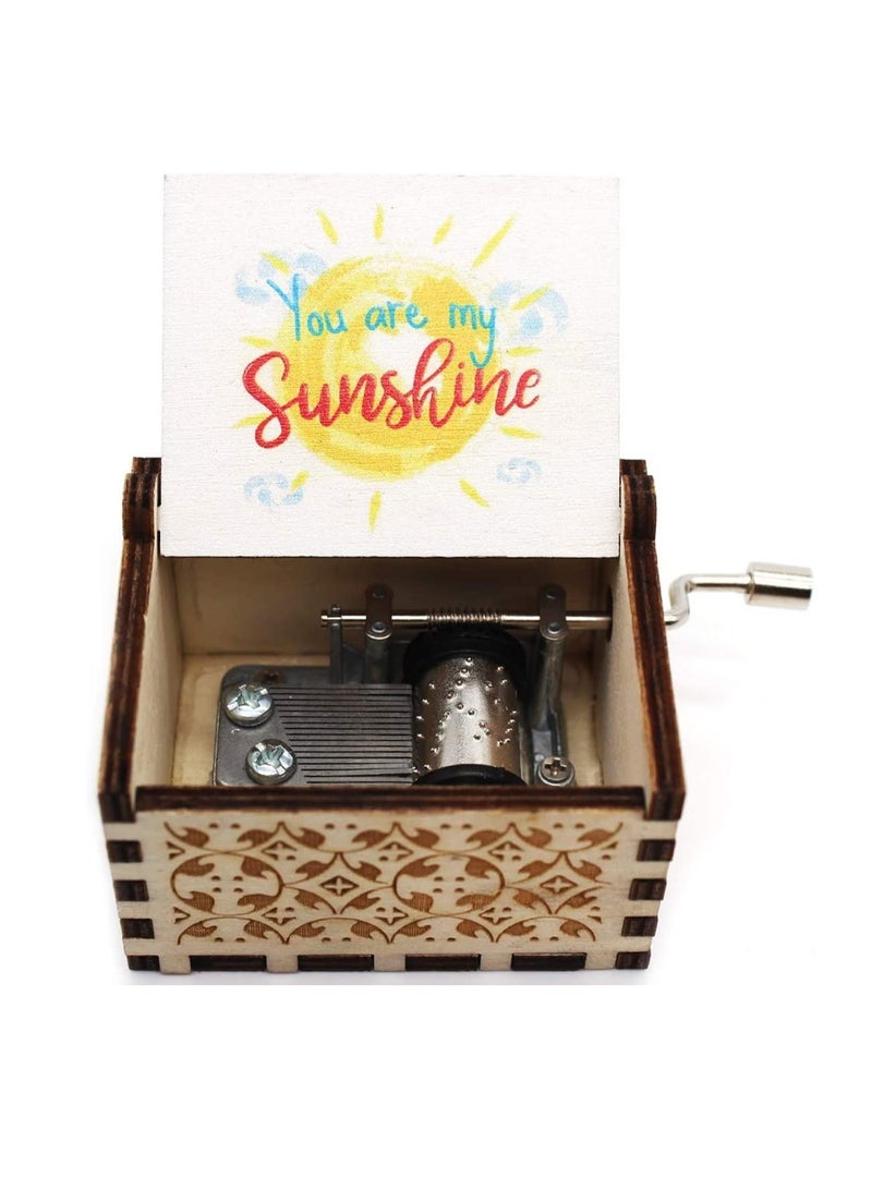 SYOSI Wooden Color Painted Music Box You are My Sunshine Crayon Drawing Box, Gifts for Daughter, Son, Love Ones Wife, Dad, Mom, Girlfriend, Wedding Anniversary Birthday - Image 5