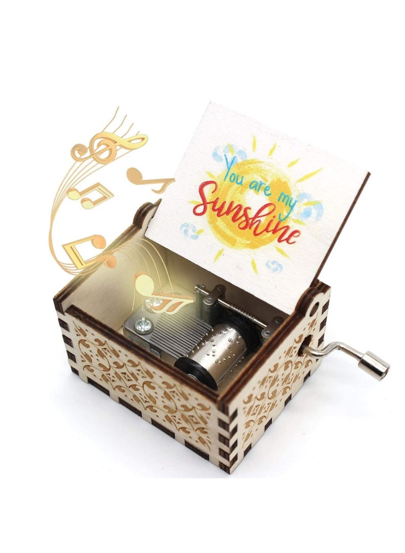 SYOSI Wooden Color Painted Music Box You are My Sunshine Crayon Drawing Box, Gifts for Daughter, Son, Love Ones Wife, Dad, Mom, Girlfriend, Wedding Anniversary Birthday - Image 1