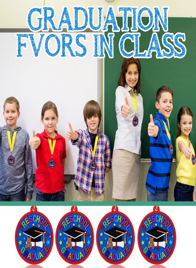Sratte 24 Pcs Kindergarten Prek Preschool Graduation Medals for Kids, Bulk Kinder Pre-k Graduation Gifts with Yellow Ribbon, End of Year Student Gifts Party Favors Supplies, 2 Inch (Graduate Cap) - Image 4