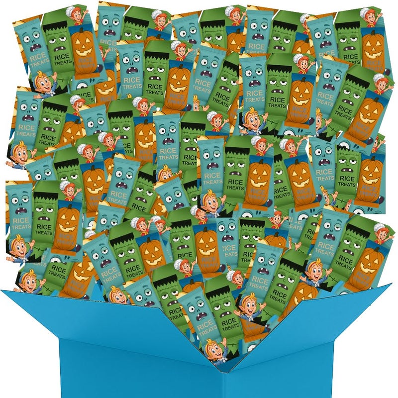 Rice Crispies Marshmallow Treats Mini Squares Halloween 100 Pack - Individually Wrapped Trick Treat Kids Snack Gift - Image 4