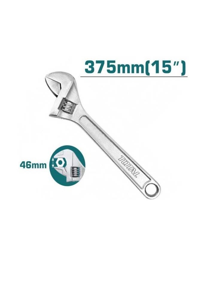 TOTAL Total Adjustable Wrench 375mm (15”) - Heavy-Duty Adjustable Clamp 0-46mm Carbon Steel Tool for Woodworking and Metalworking Projects  - Image 3