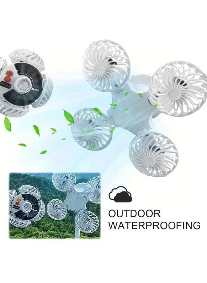 1pc Solar Fan Lantern LED Light 3 Modes Foldable ABS Battery Power Outdoor Camping - Image 5