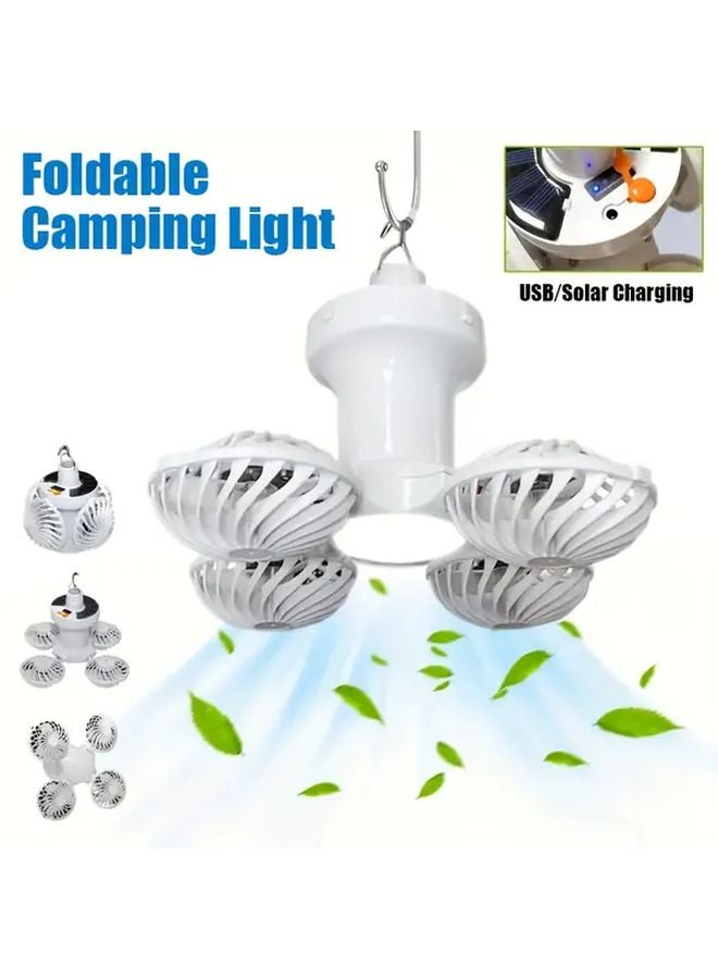 1pc Solar Fan Lantern LED Light 3 Modes Foldable ABS Battery Power Outdoor Camping - Image 3