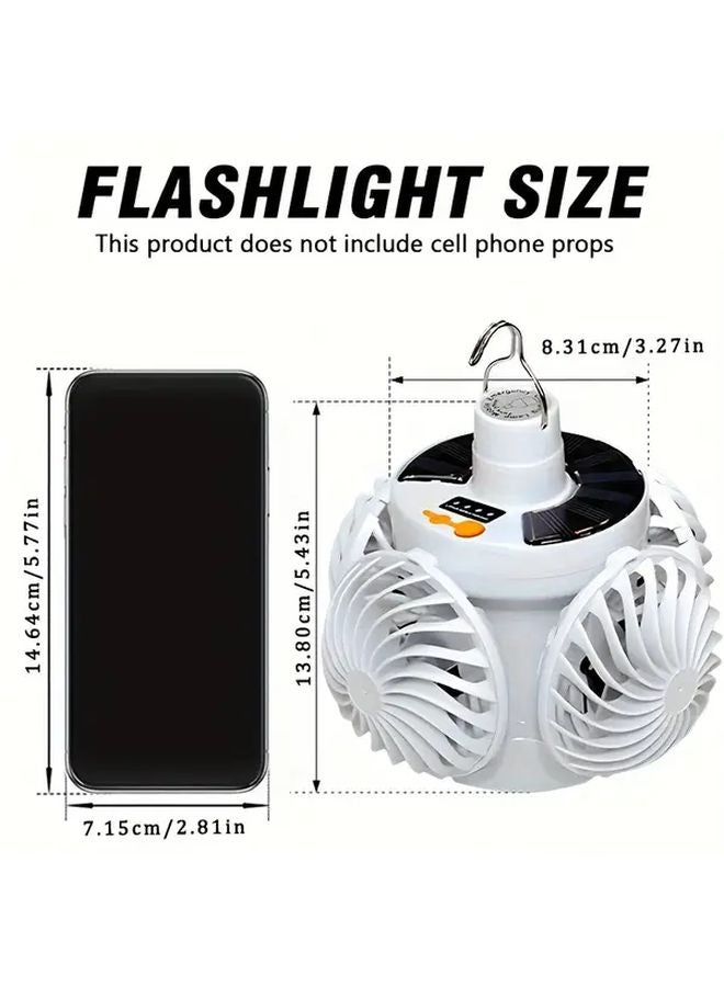 1pc Solar Fan Lantern LED Light 3 Modes Foldable ABS Battery Power Outdoor Camping - Image 4