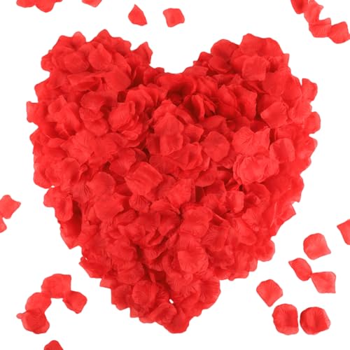 CODE FLORIST 2200 PCS Red Silk Rose Petals Wedding Flower Decoration