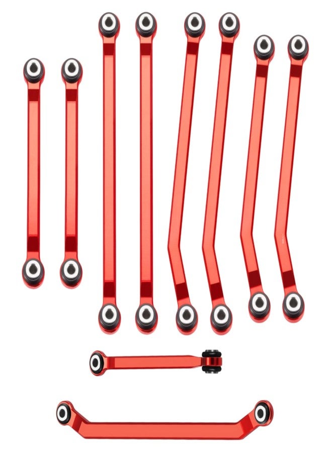 JGGZONE Ascent-18 High Clearance Body Chassis Links - CNC Aluminum Linkage with Steering Link Set for 1/18 RC Crawler Redcat Ascent-18 Upgrades Parts (Red) - Image 1