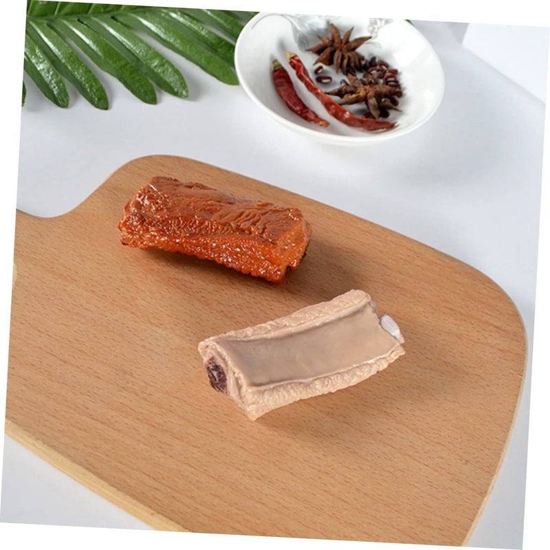 4Pcs Artificial Rib Models For Photography Lifelike Simulated Rib Decorations Creative Food Display Props For Home Kitchen - Image 4