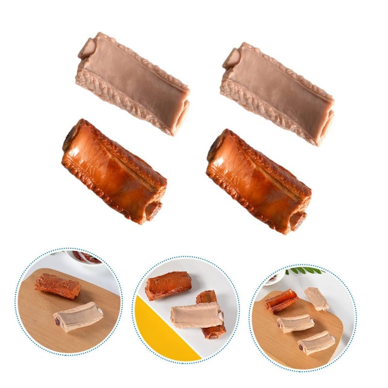 4Pcs Artificial Rib Models For Photography Lifelike Simulated Rib Decorations Creative Food Display Props For Home Kitchen - Image 5